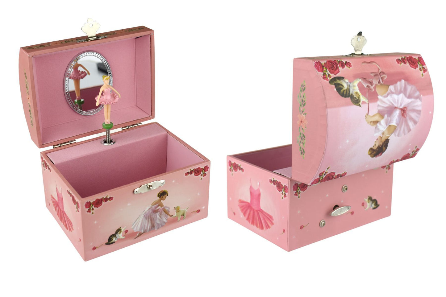 ROSE BALLERINA DOME MUSIC BOX