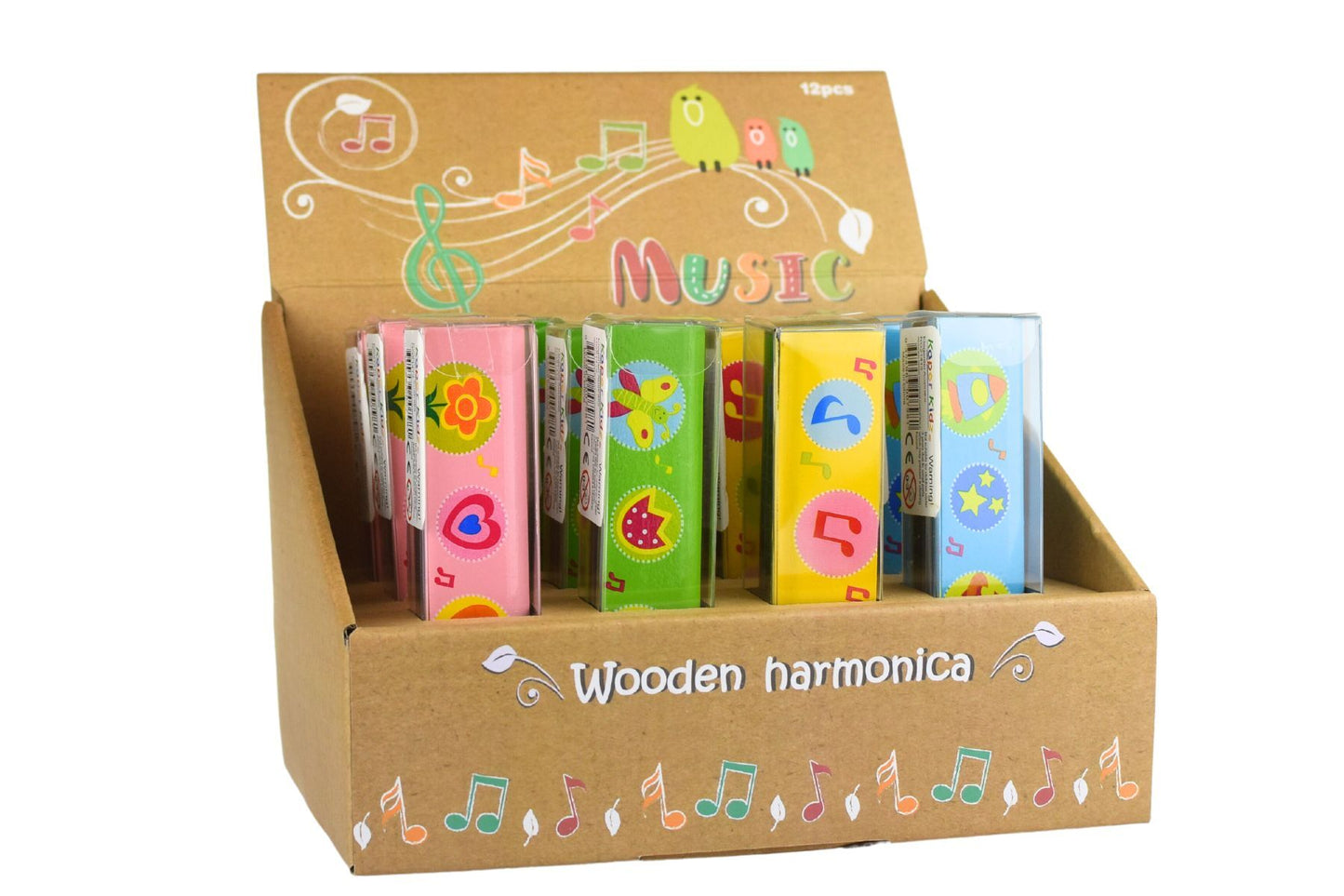 WOODEN MIXED PATTERN HARMONICA