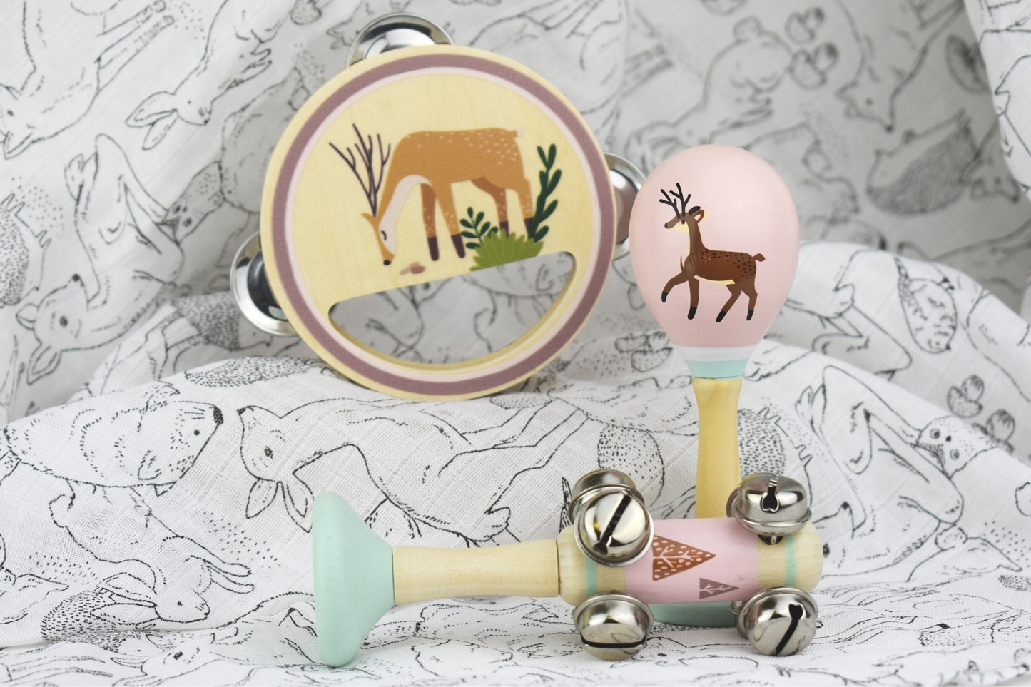 CALM & BREEZY DEER WOODEN 3PCS MUSICAL SET
