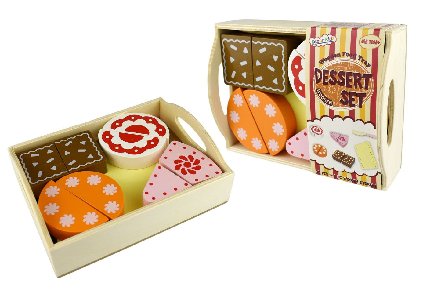 WOODEN FOOD CUTTING SET- DESSERT