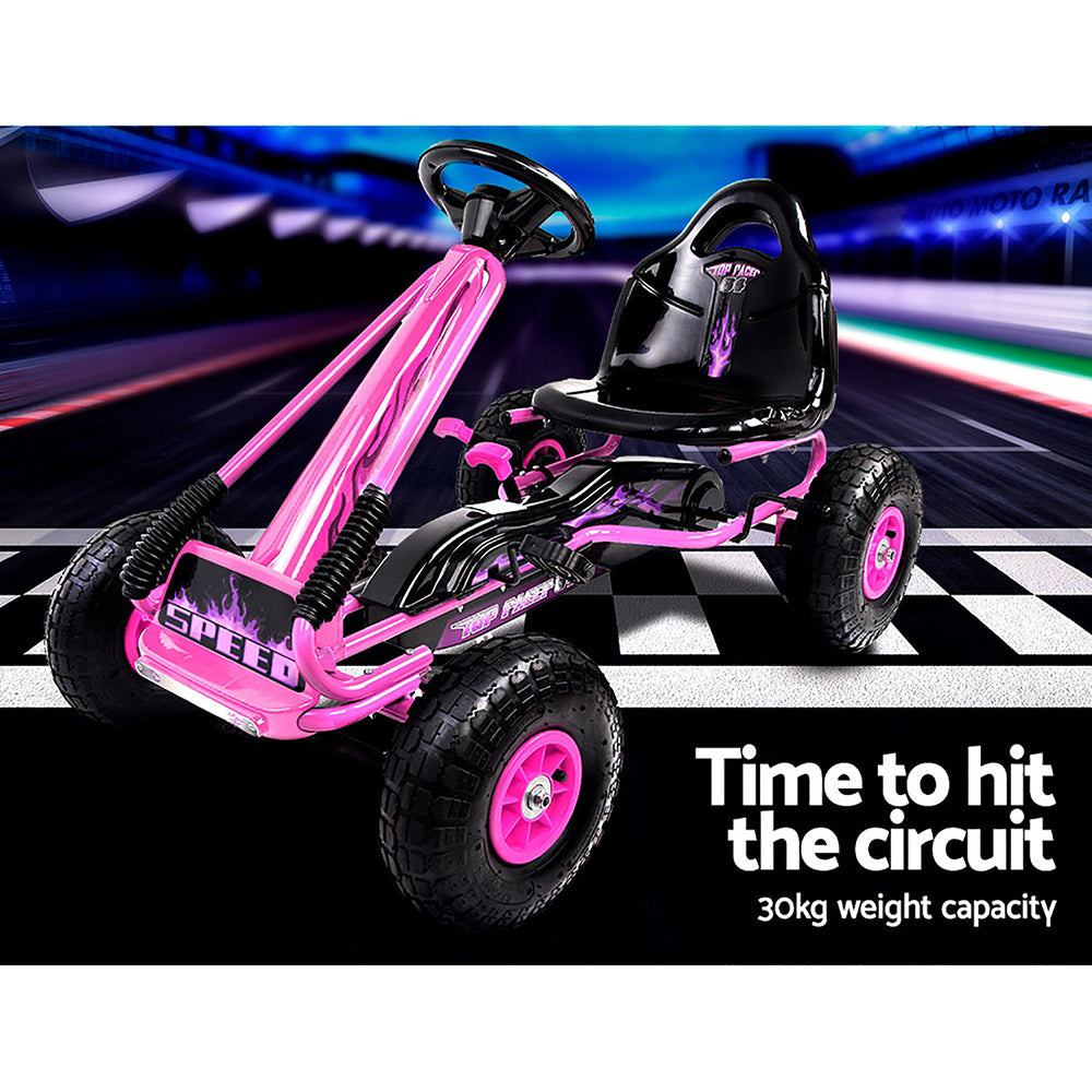 Rigo Kids Pedal Go Kart - Pink/Black