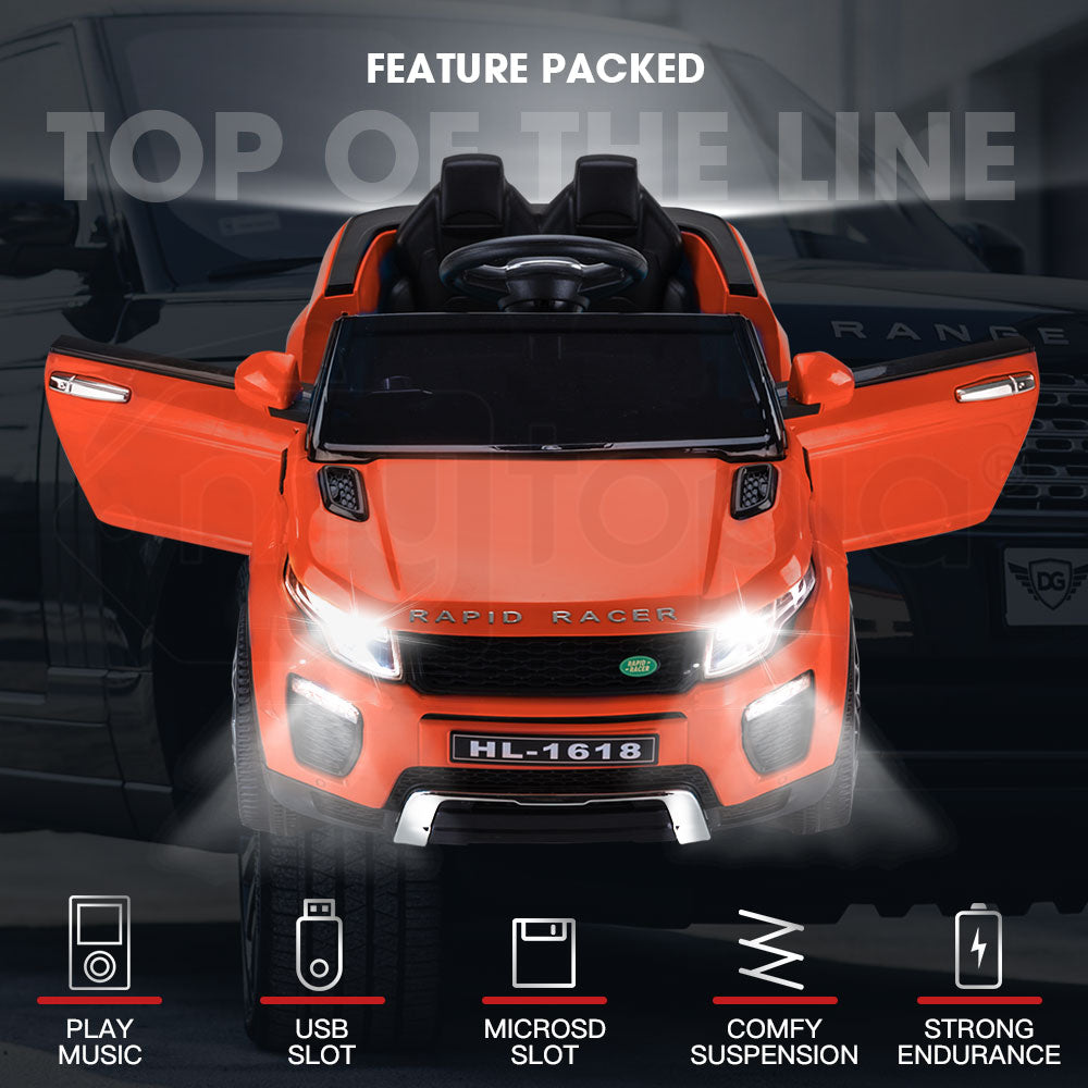 Rapid Racer Land Rover Style Electric Ride on Car - Orange