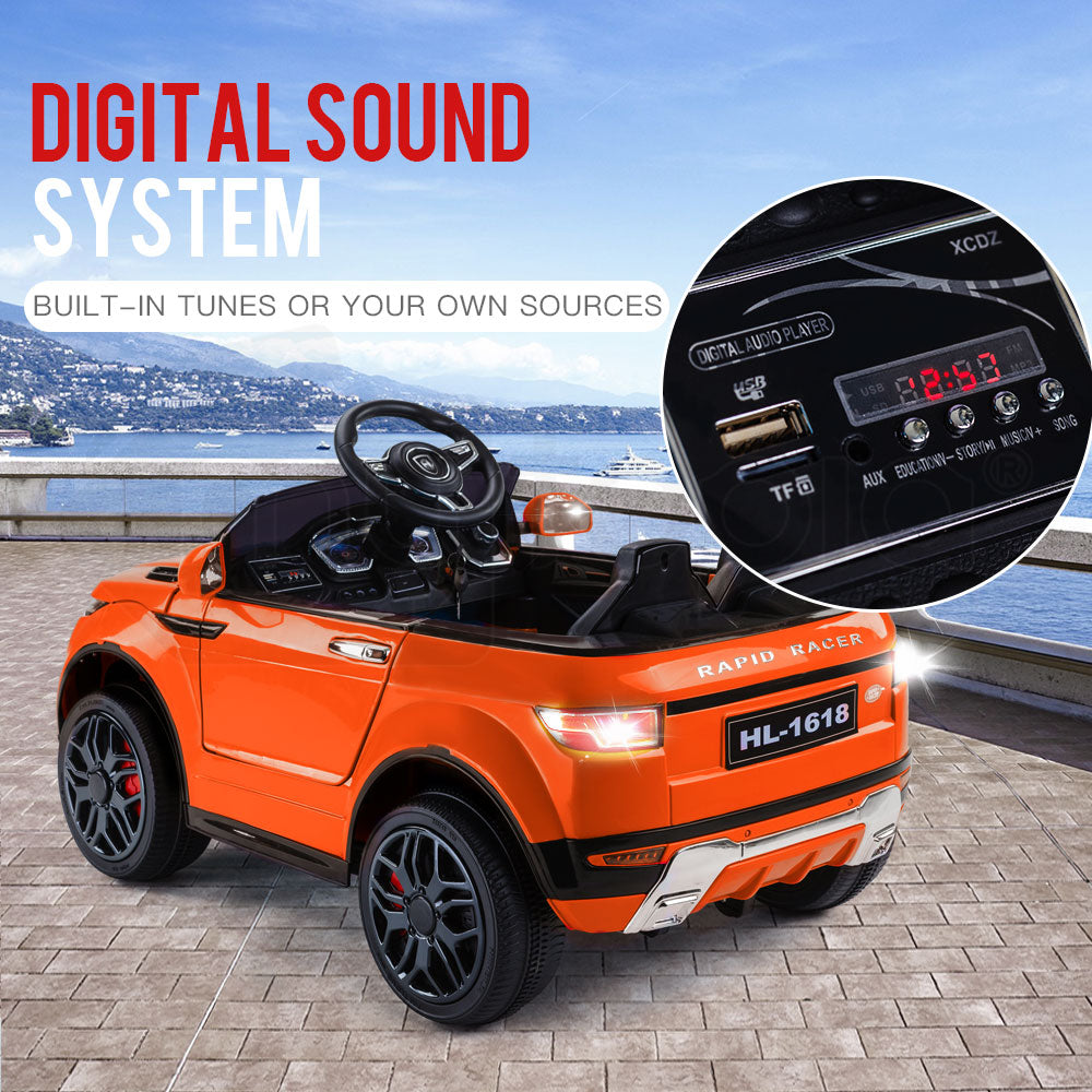 Rapid Racer Land Rover Style Electric Ride on Car - Orange