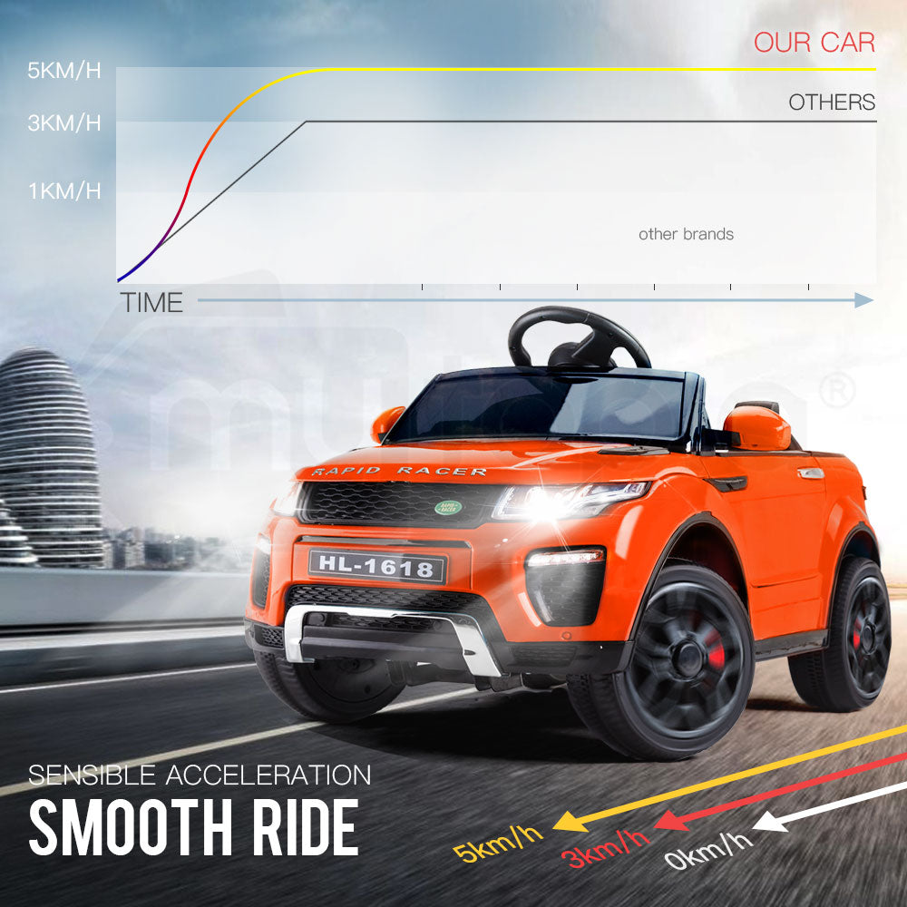 Rapid Racer Land Rover Style Electric Ride on Car - Orange