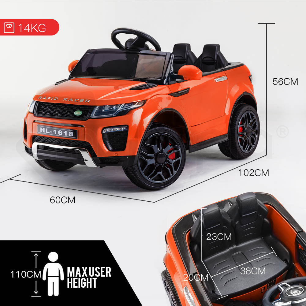 Rapid Racer Land Rover Style Electric Ride on Car - Orange