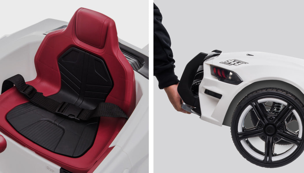 Mustang Style Patrol Electric Ride on Car - White