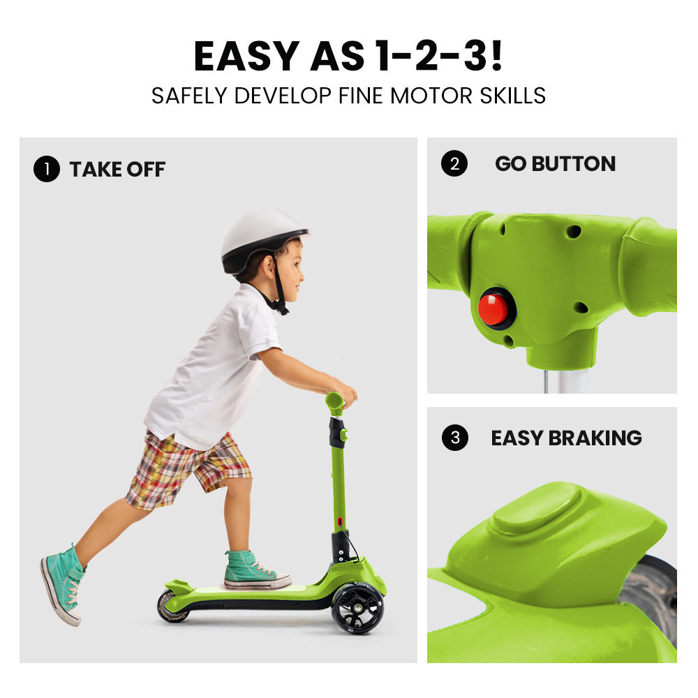 3-Wheel Electric Scooter - Green