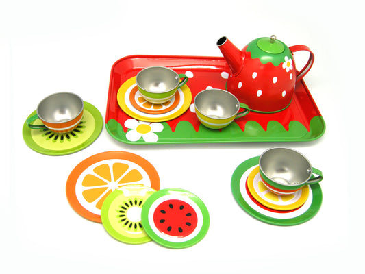 FRUIT TIN TEA SET 15PCS