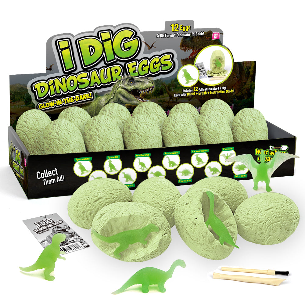 I DIG GLOW IN THE DARK DINO EGG DIG KIT