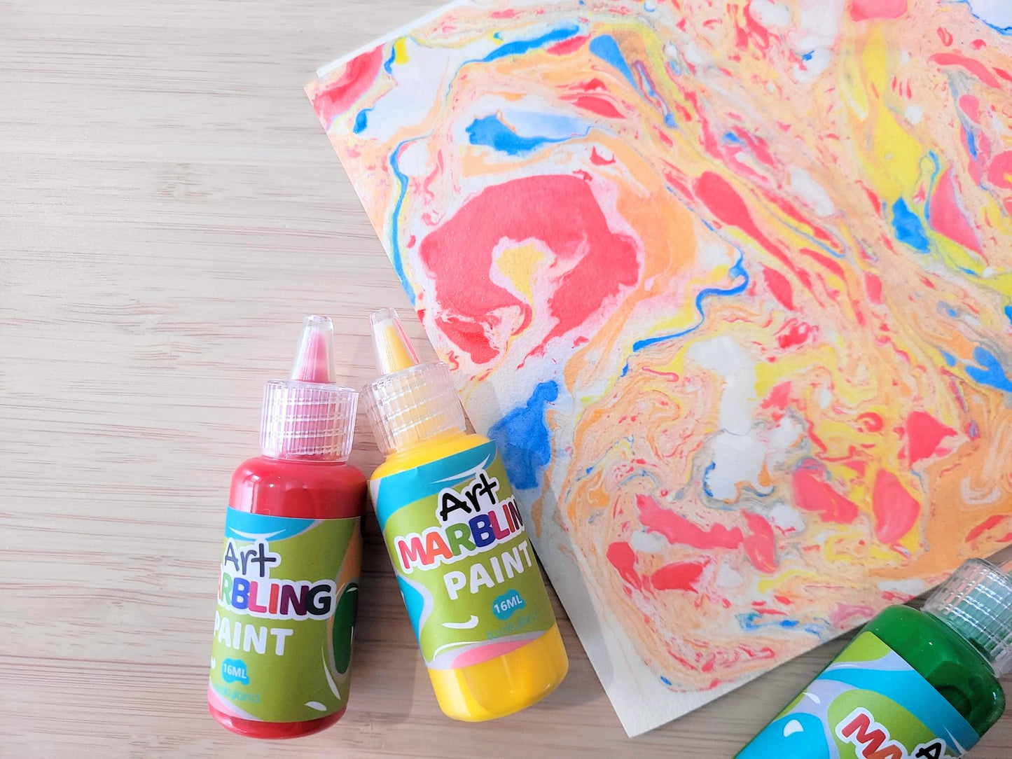 MARBLING PAINT - 6 COLOURS CRAFT KIT