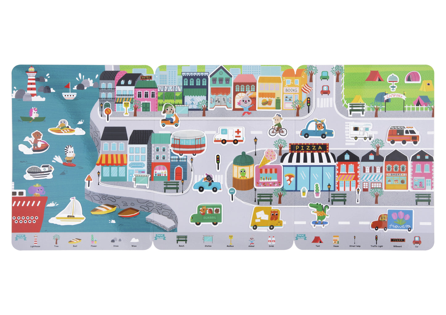 SILICONE STICKER BOOK - BUSY CITY