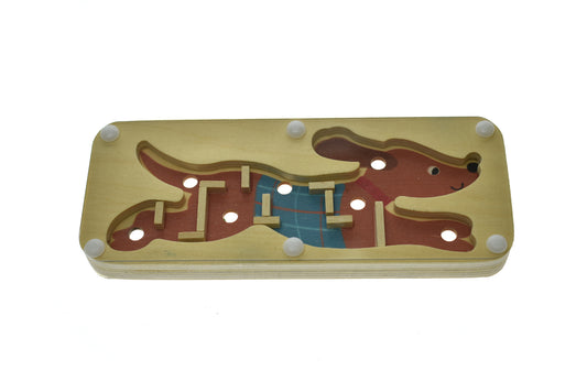 WOODEN JUNGLE ANIMAL LABYRINTH CAT & DOG