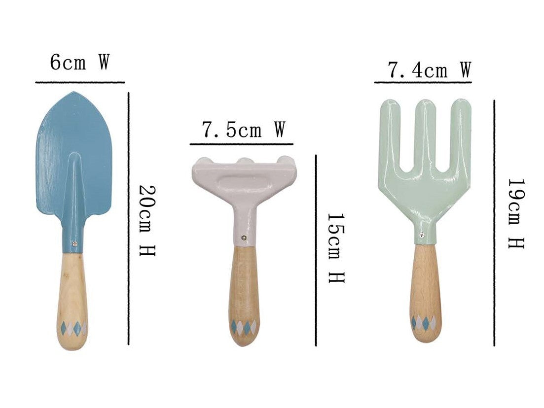 CALM & BREEZY KIDS GARDEN TOOL 3PCS SET BLUE