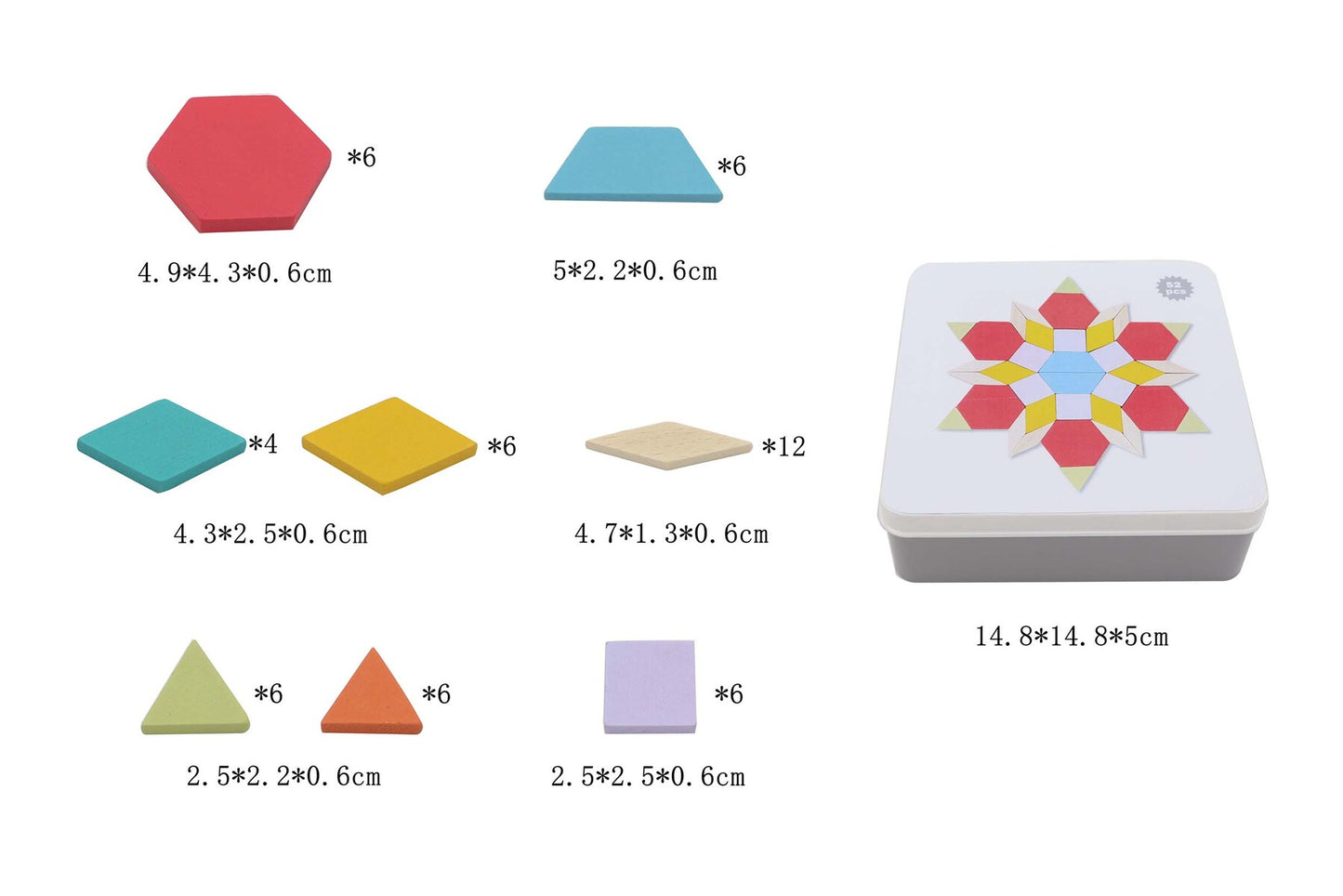 CALM & BREEZY PATTERN BLOCKS IN TIN BOX