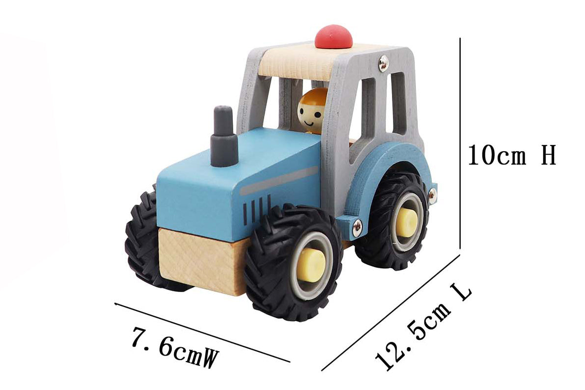 CALM & BREEZY TRACTOR WITH RUBBER WHEELS BLUE