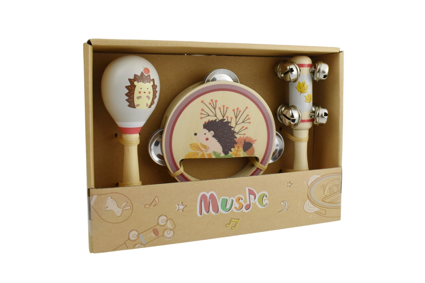 CALM & BREEZY HEDGEHOG WOODEN 3PCS MUSICAL SET