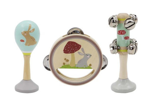 CALM & BREEZY RABBIT WOODEN 3PCS MUSICAL SET