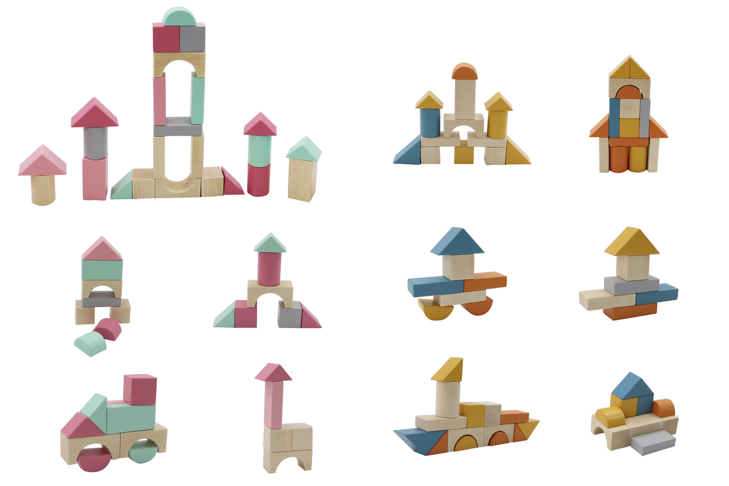 WOODEN BLOCKS AND PULL ALONG CART