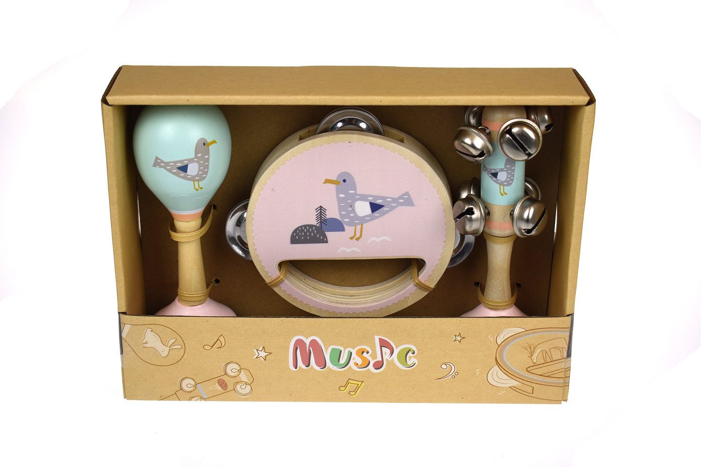 CALM & BREEZY SEAGULL WOODEN 3PCS MUSIC SET