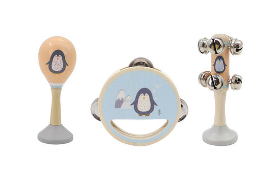 CALM & BREEZY PENGUIN WOODEN 3PCS MUSIC SET