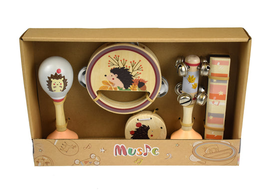 CALM & BREEZY HEDGEHOG WOODEN 5PCS MUSICAL SET