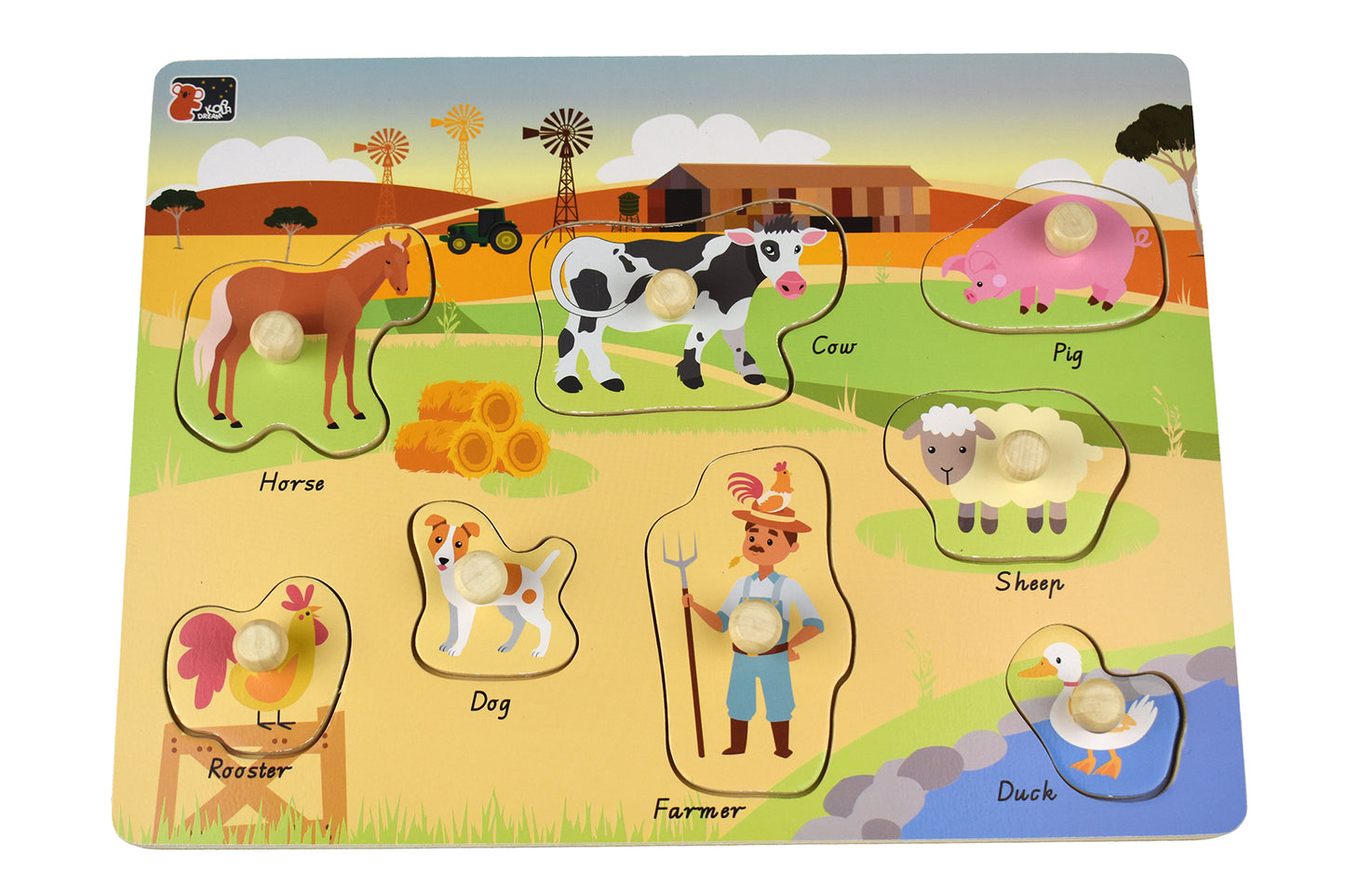 2 IN 1 AUSTRALIAN FARM PEG PUZZLE