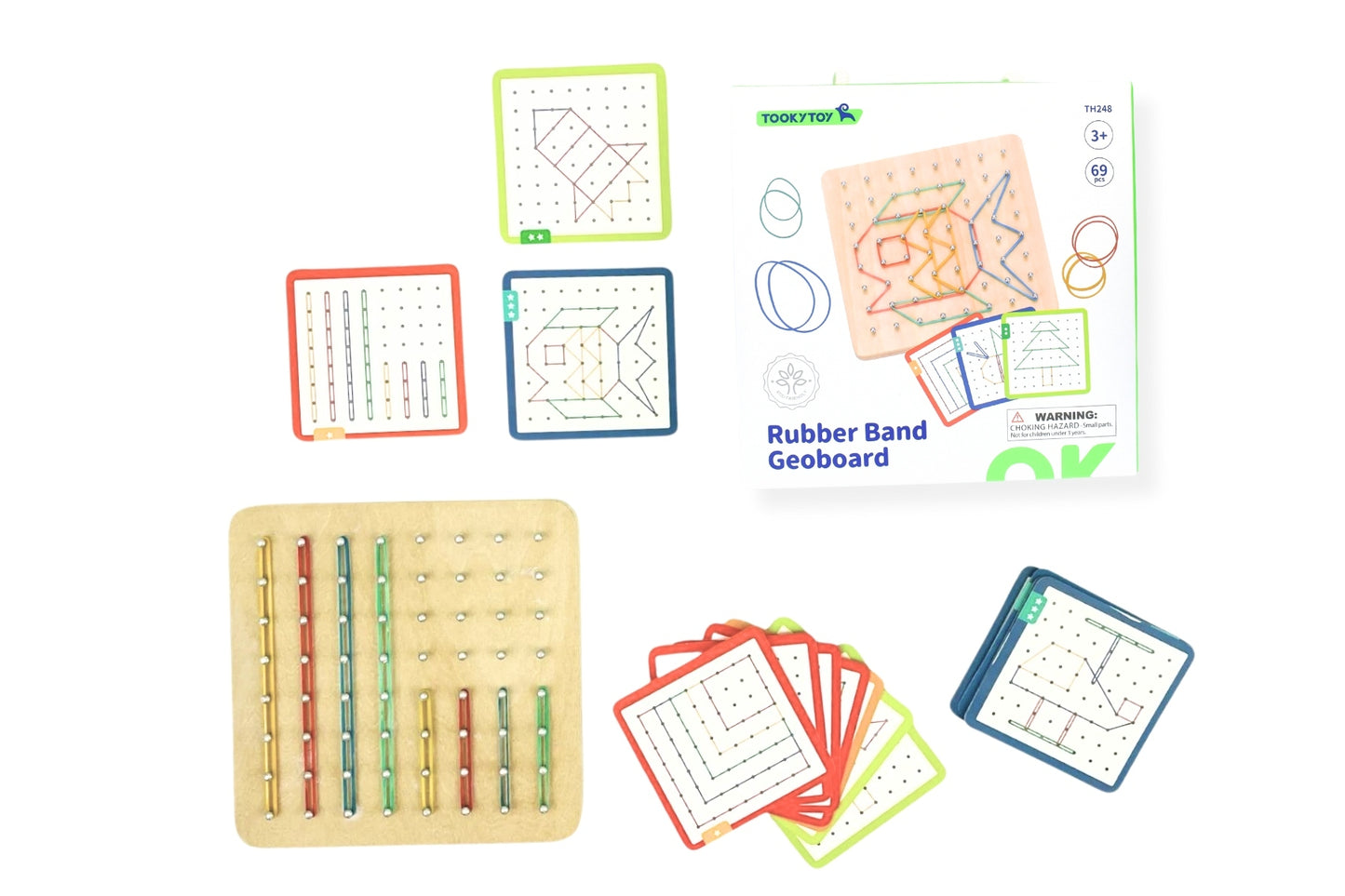 CREATIVE RUBBER BAND GEOBOARD PATTERN PUZZLE GAME