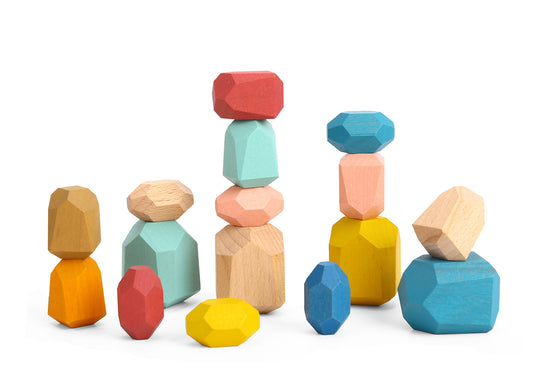 WOODEN STACKING STONE BLOCKS