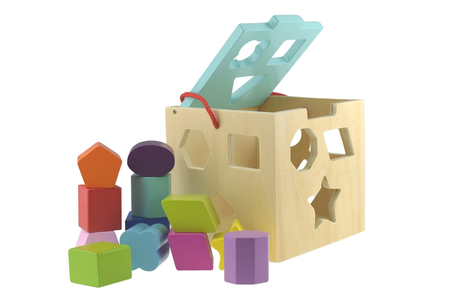 SHAPE SORTER WITH 12 PCS WOODEN BLOCKS