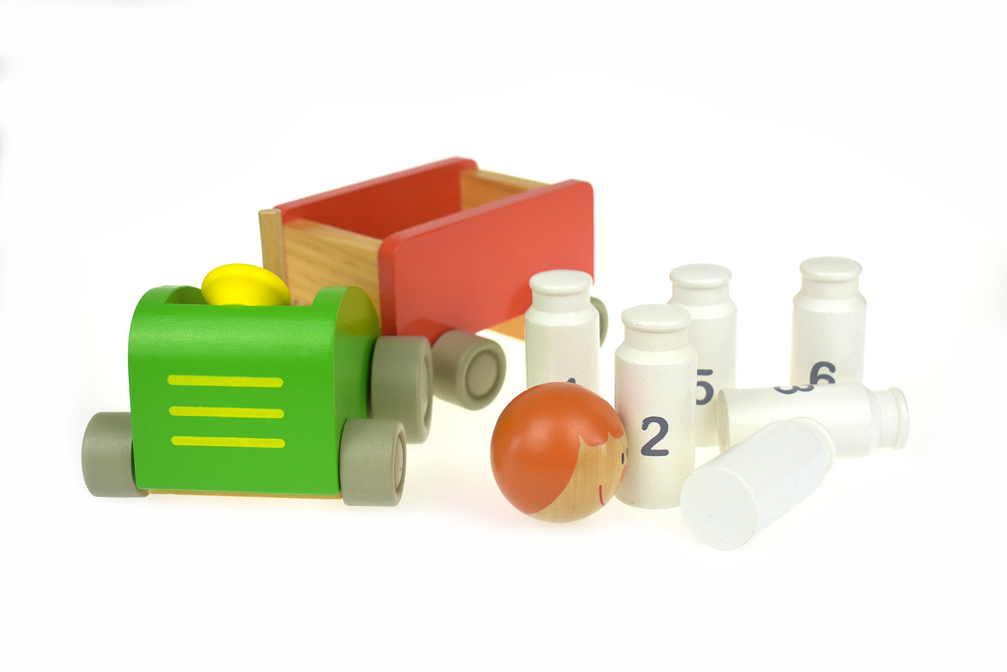 MILK BOTTLE TRACTOR & BOWLING SET