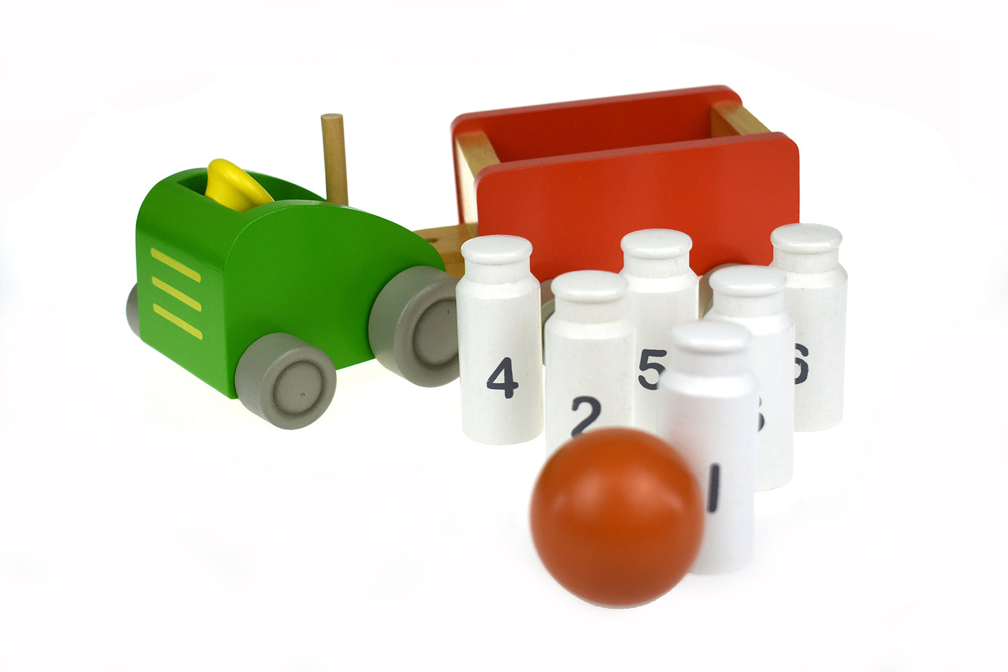 MILK BOTTLE TRACTOR & BOWLING SET