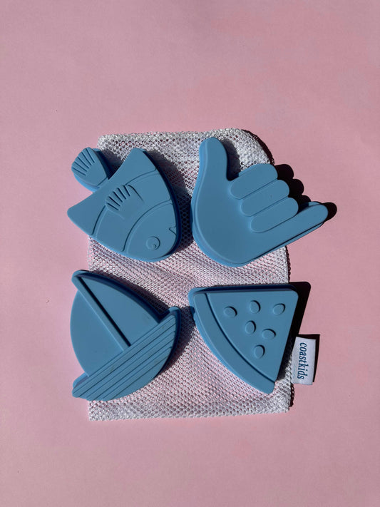 Shelly Beach Sand Moulds: Bright Blue