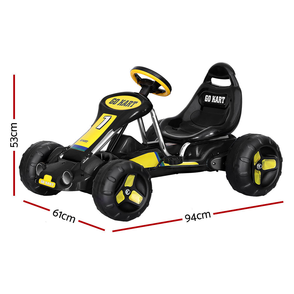 Rigo Kids Pedal Go Kart - Black/Yellow