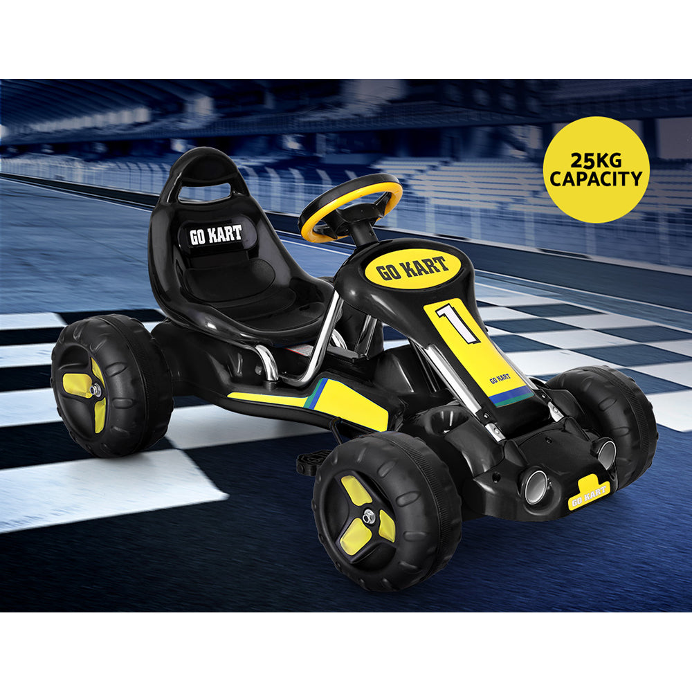 Rigo Kids Pedal Go Kart - Black/Yellow