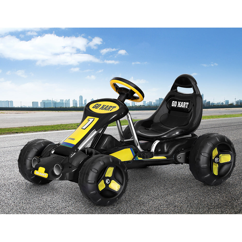 Rigo Kids Pedal Go Kart - Black/Yellow