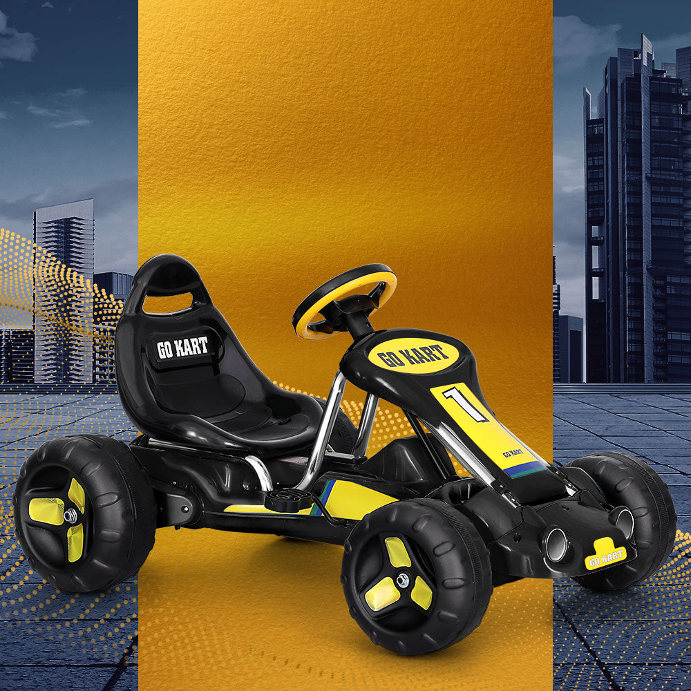 Rigo Kids Pedal Go Kart - Black/Yellow