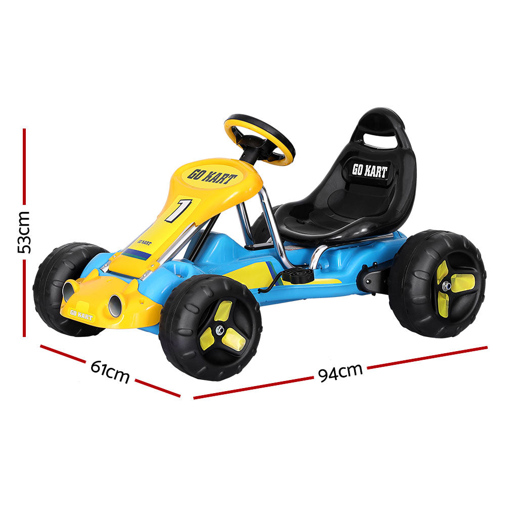 Rigo Kids Pedal Go Kart - Blue/Yellow