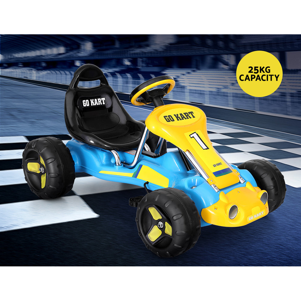 Rigo Kids Pedal Go Kart - Blue/Yellow