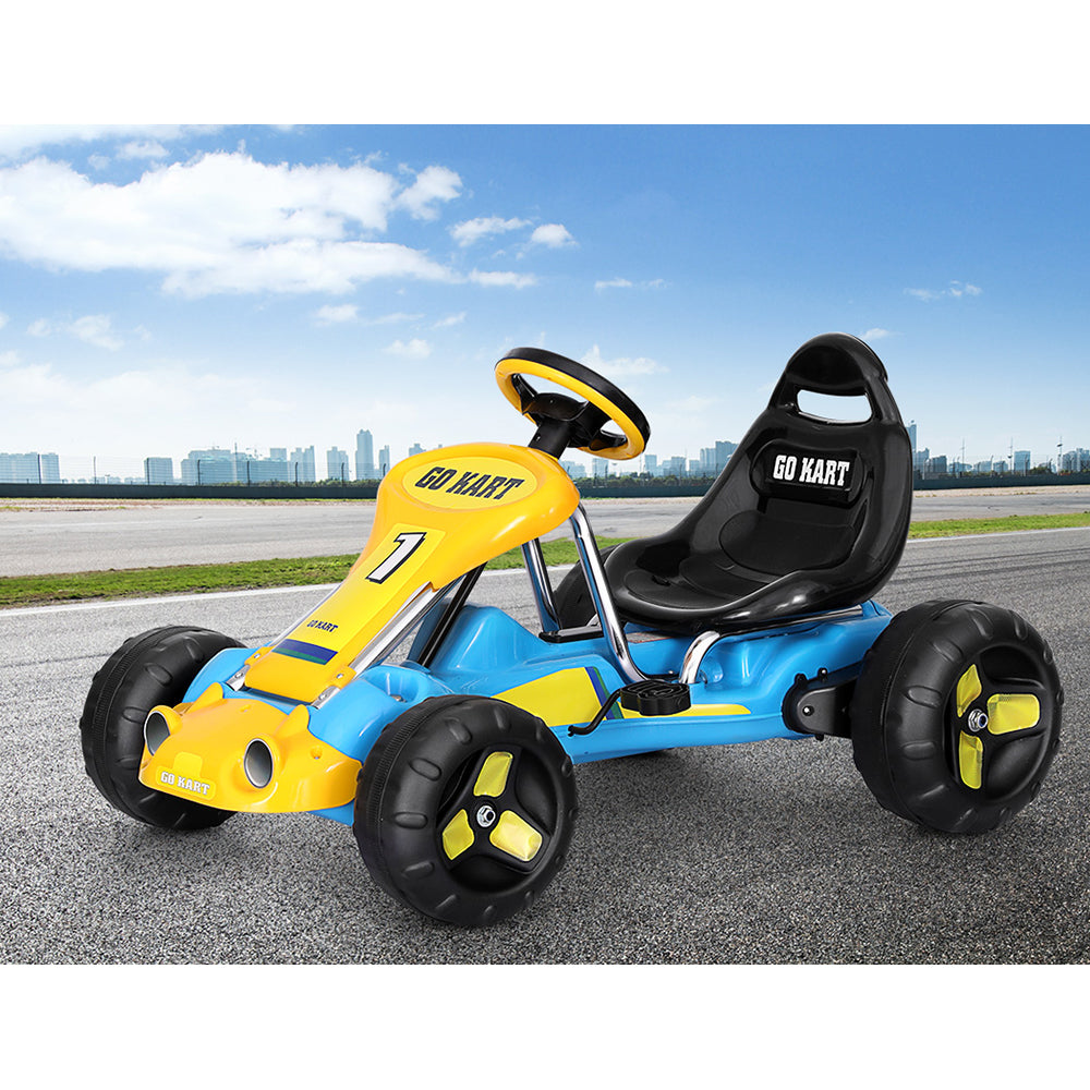 Rigo Kids Pedal Go Kart - Blue/Yellow