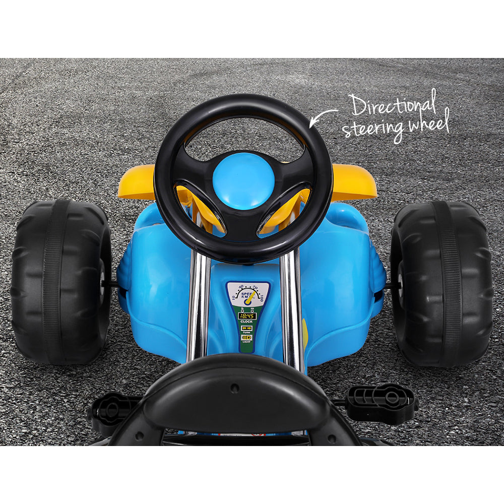 Rigo Kids Pedal Go Kart - Blue/Yellow