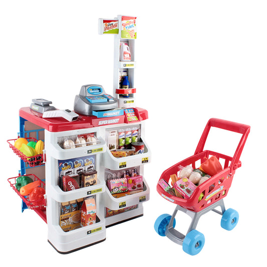 Keezi Kids Super Market Toy Set - Red & White