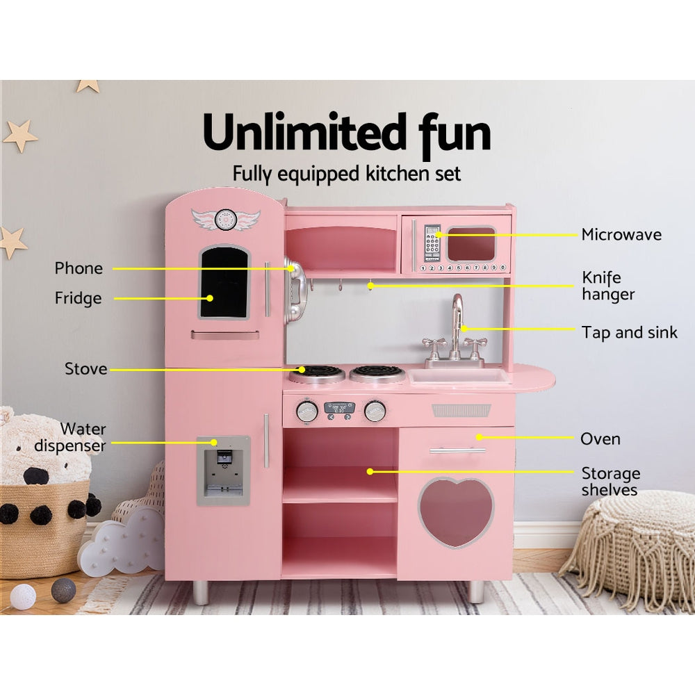 Keezi Kids Wooden Kitchen Set - Pink