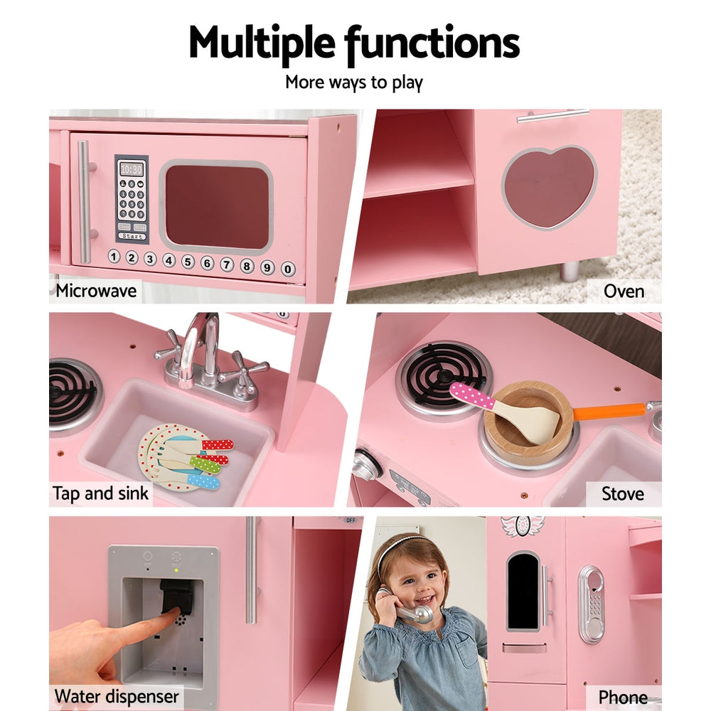 Keezi Kids Wooden Kitchen Set - Pink