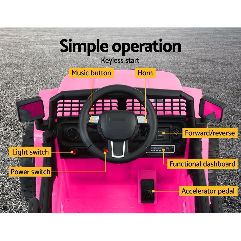 Jeep Style Electric Ride on Car - Pink