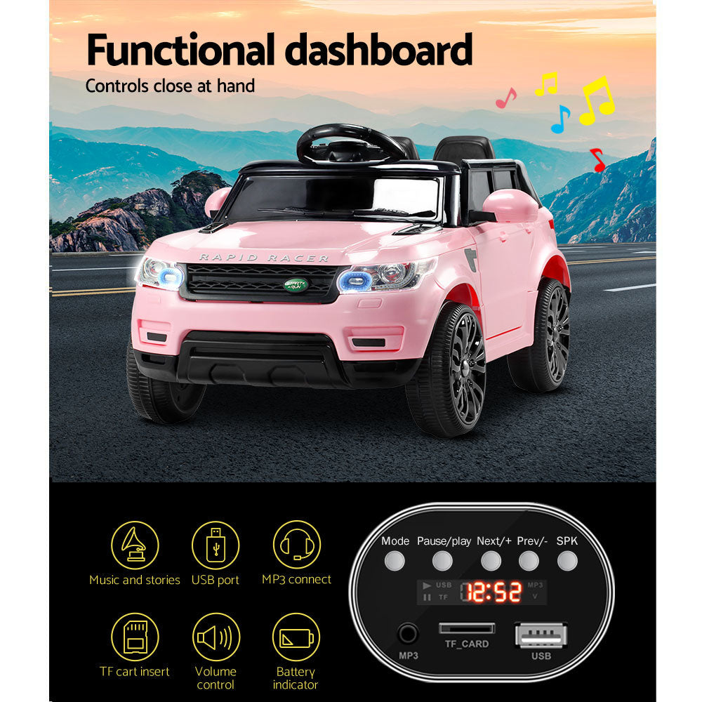 Rapid Racer Land Rover Style Electric Ride On Car - Pink