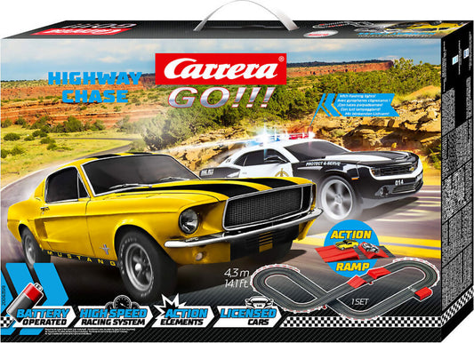 Highway Chase Slot Car - Mustang v Sheriff