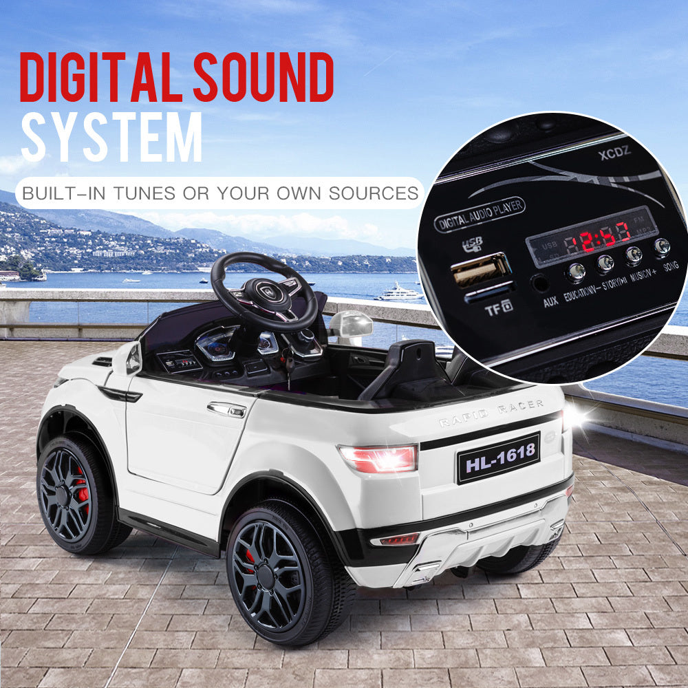 Rapid Racer Land Rover Style Electric Ride on Car - White