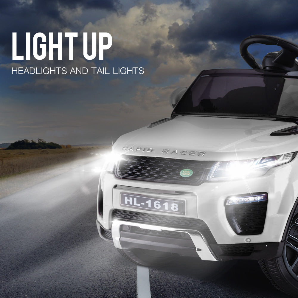 Rapid Racer Land Rover Style Electric Ride on Car - White