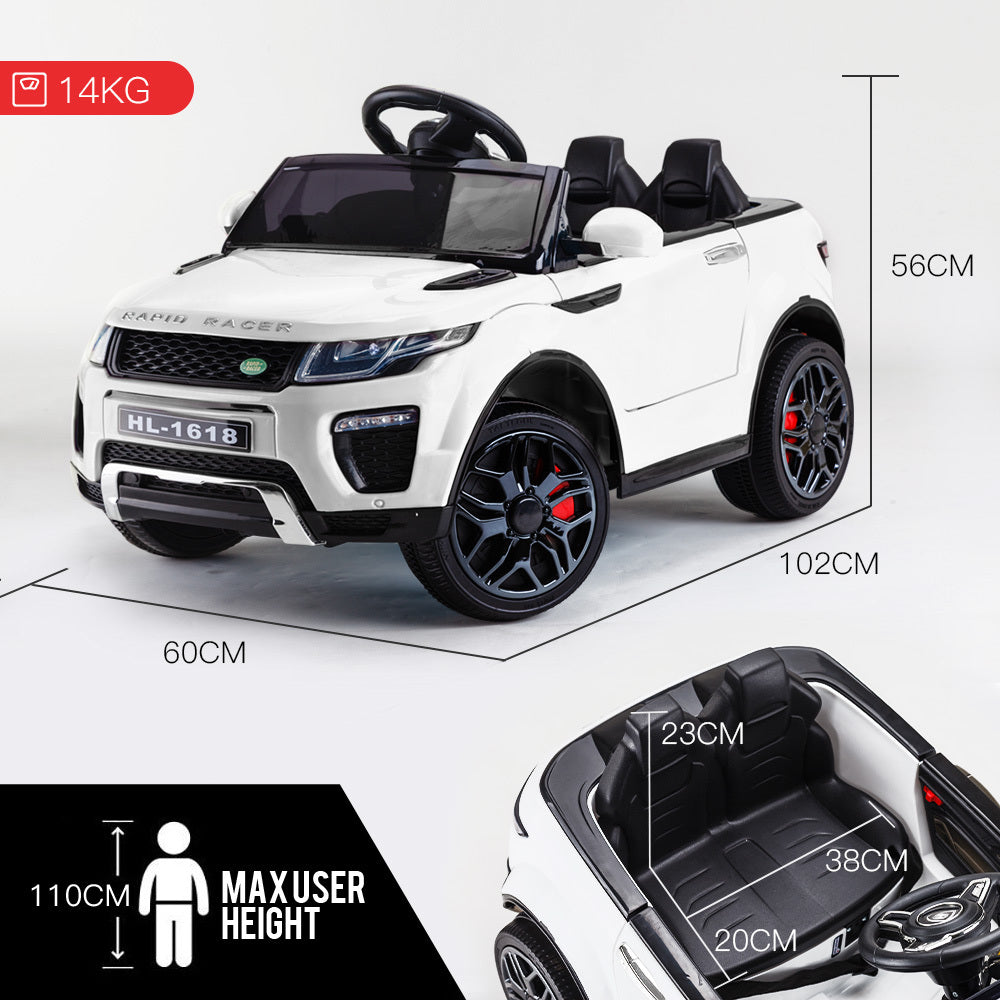 Rapid Racer Land Rover Style Electric Ride on Car - White