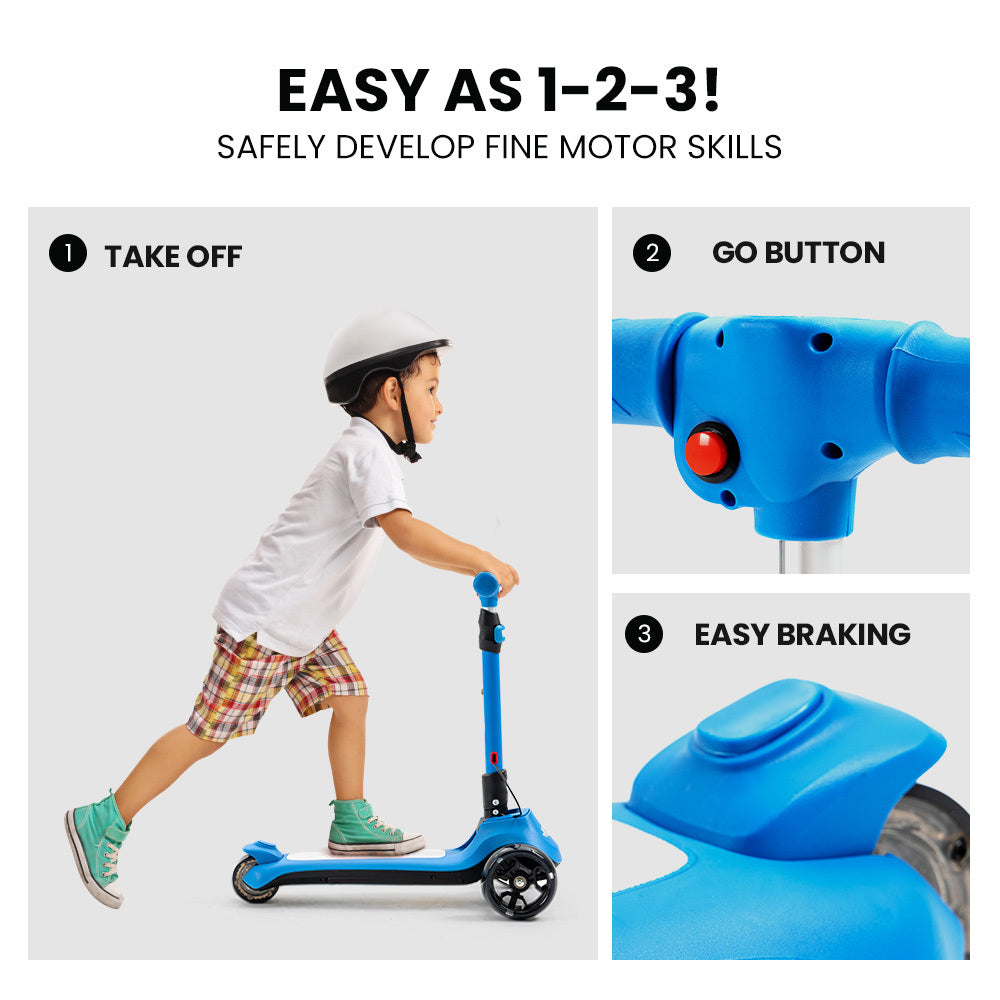 3-Wheel Electric Scooter - Blue